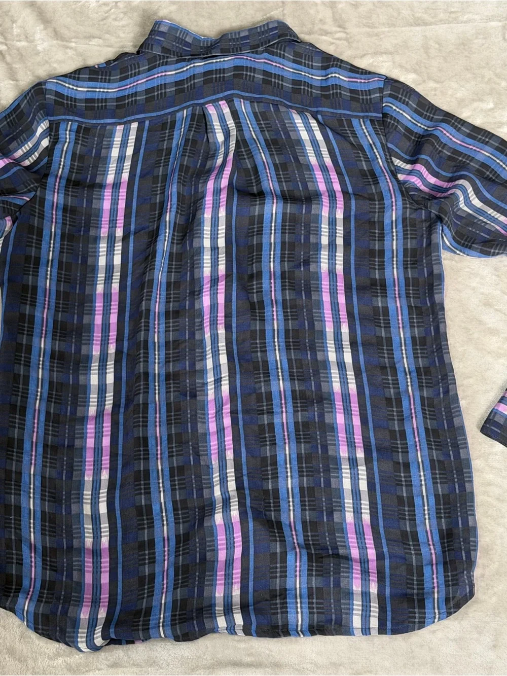 Banana Republic Dillon Shirt Womens Medium Plaid Ruffled Long Sleeve Peasant NEW